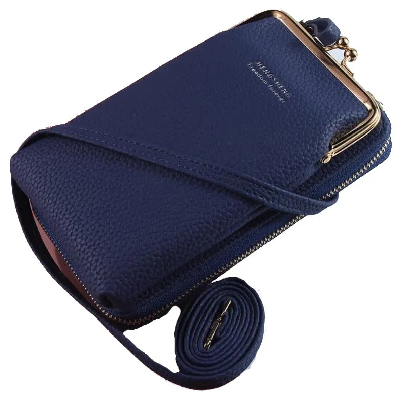 Portable MINI Women's Leather Crossbody Bag For Phon Coin Card