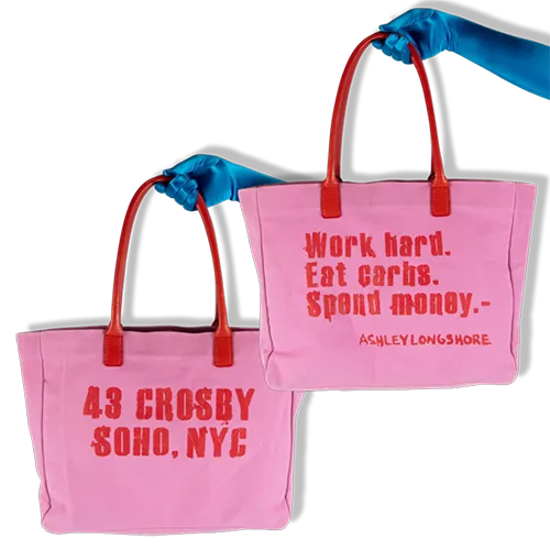 Red & Pink "The Way to Happiness" Tote