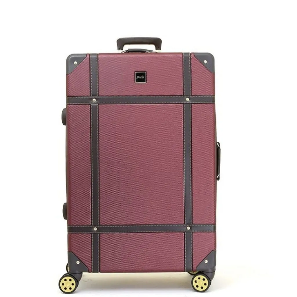 Rock Vintage 78cm Large Hardsided Luggage - Burgundy