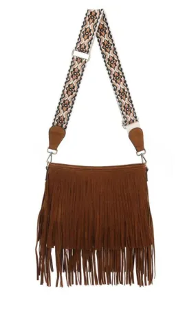 Sadie Fringe Crossbody- Brown