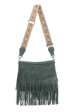 Sadie Fringe Crossbody- Dark Teal