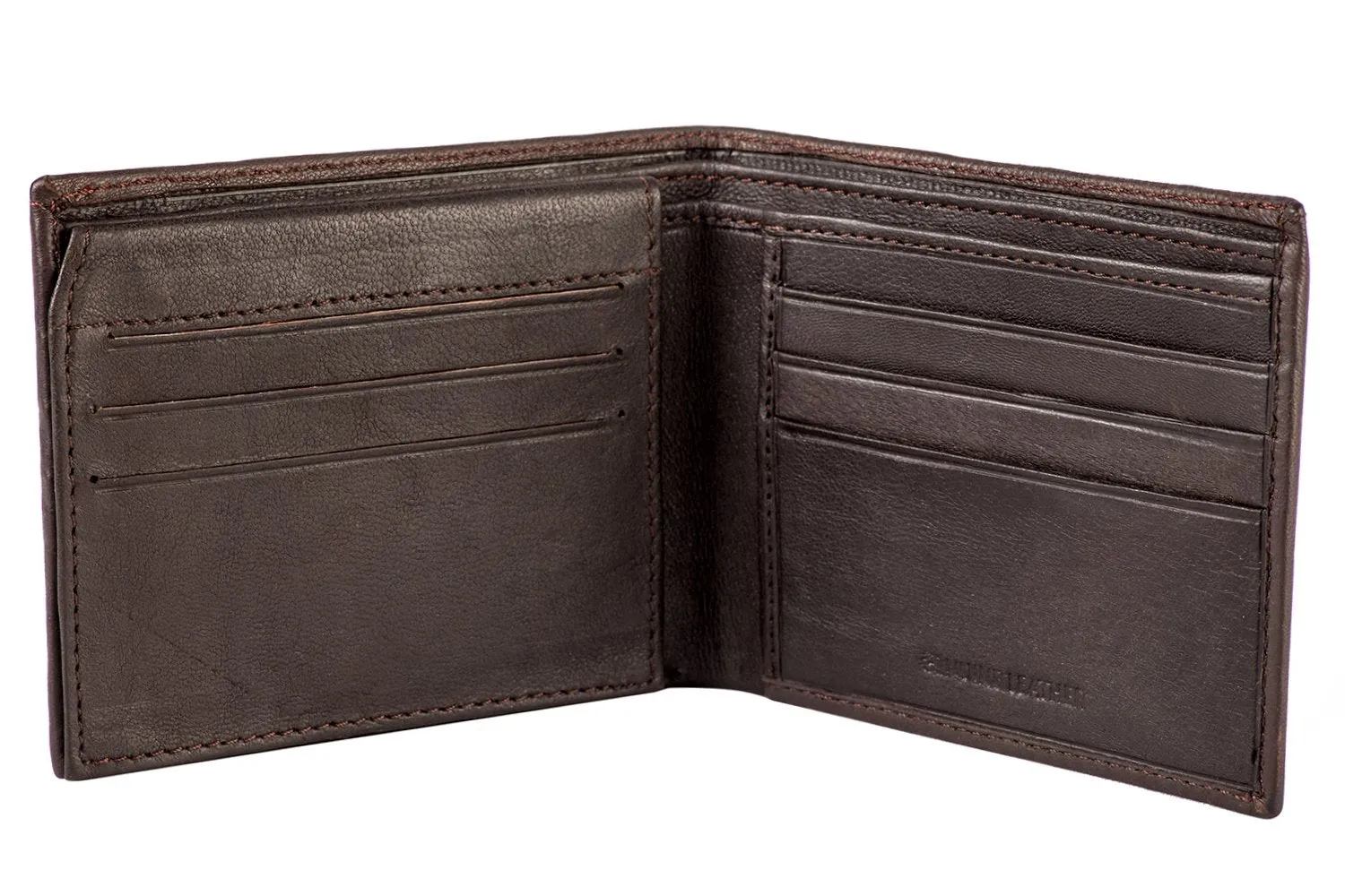 Sakkas Men's Bi-Fold Leather Wallet with 9 Credit Card Slots with Flip Up ID & Credit Card Flap