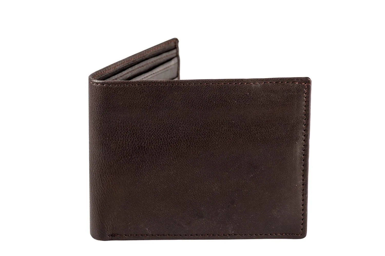 Sakkas Men's Bi-Fold Leather Wallet with 9 Credit Card Slots with Flip Up ID & Credit Card Flap