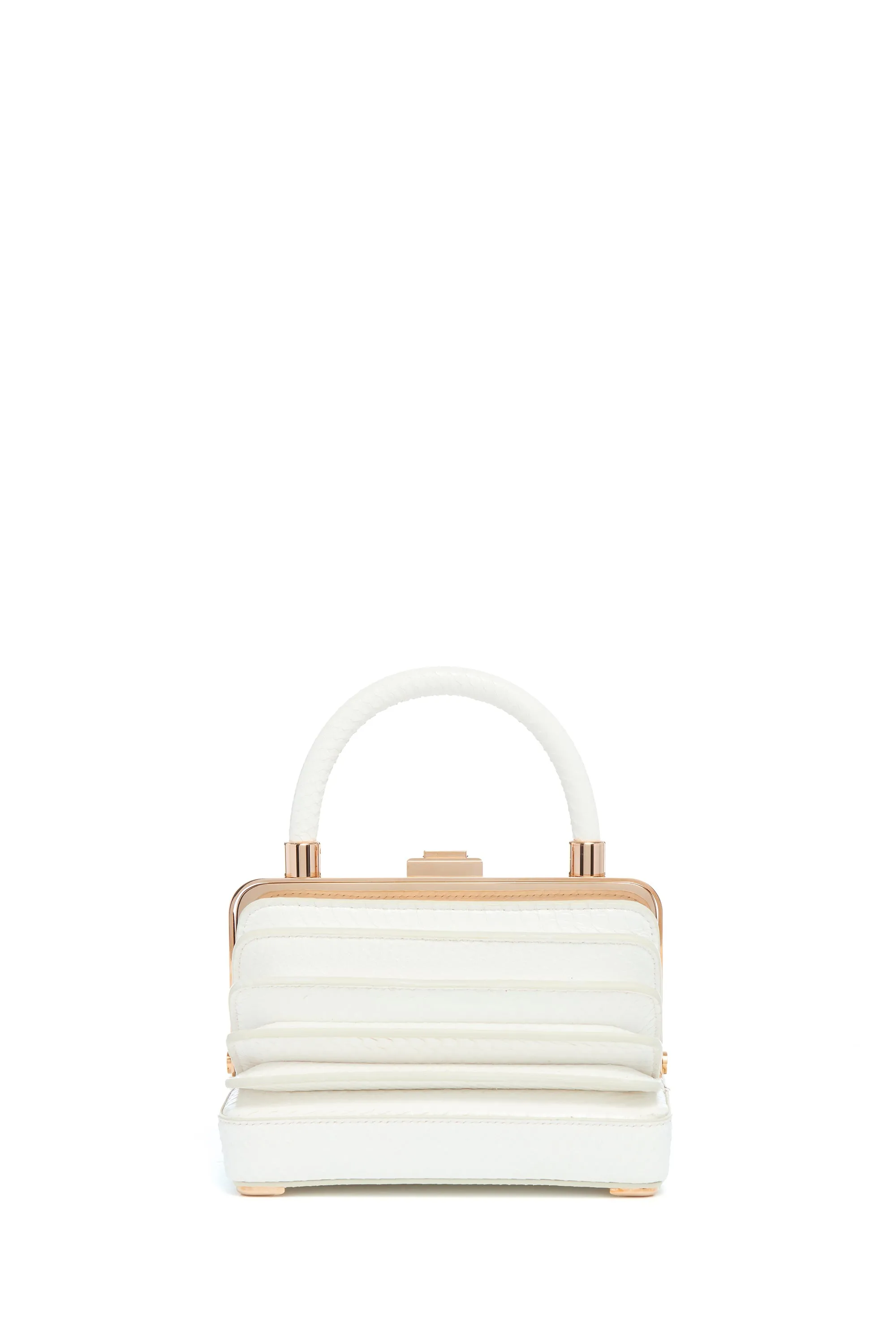 Small Diana Bag in White Snakeskin