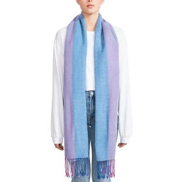 Steve Madden Tricolor Fringe Blanket Scarf, One Size