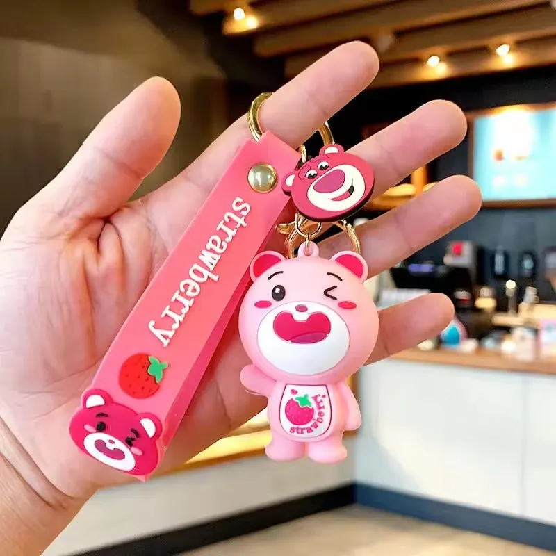 Stylish Strawberry Bear Keychain