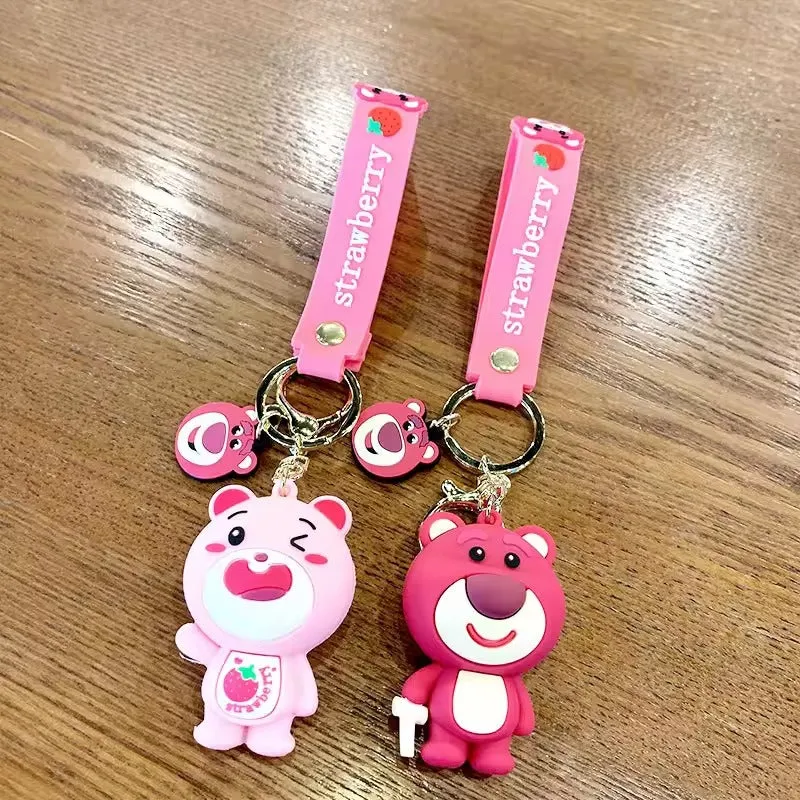 Stylish Strawberry Bear Keychain