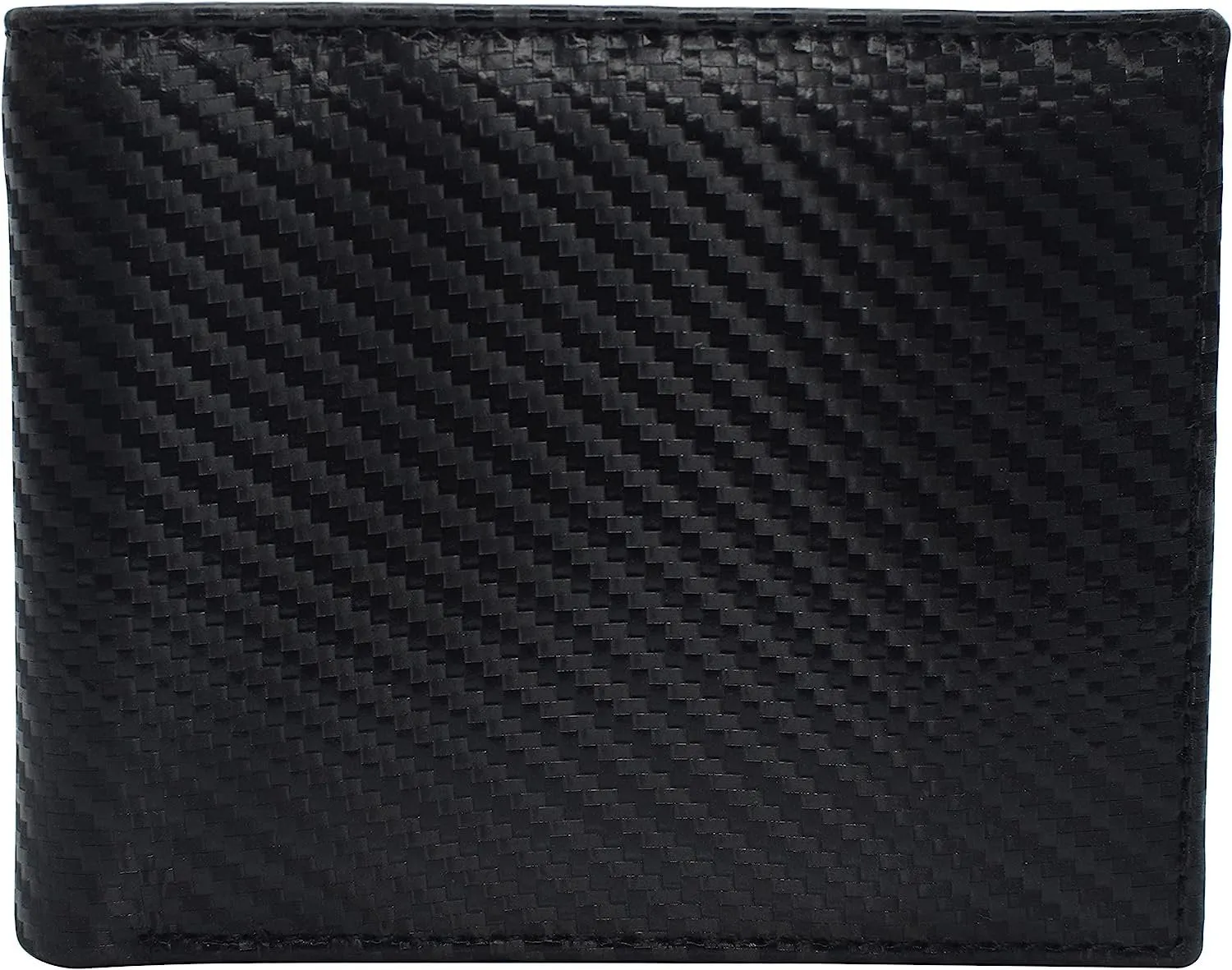 Swiss Marshall RFID Blocking Men's Carbon Fiber Leather Slim Bifold Wallets