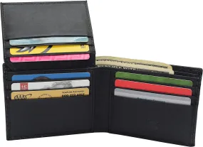 Swiss Marshall RFID Blocking Men's Carbon Fiber Leather Slim Bifold Wallets