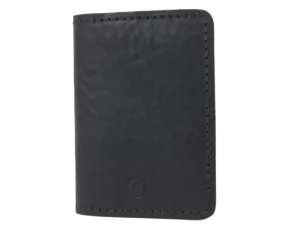 The Quad Black Full Grain Leather Slim 4 Card Wallet "Minimalist Series"