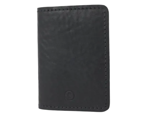 The Quad Black Full Grain Leather Slim 4 Card Wallet "Minimalist Series"