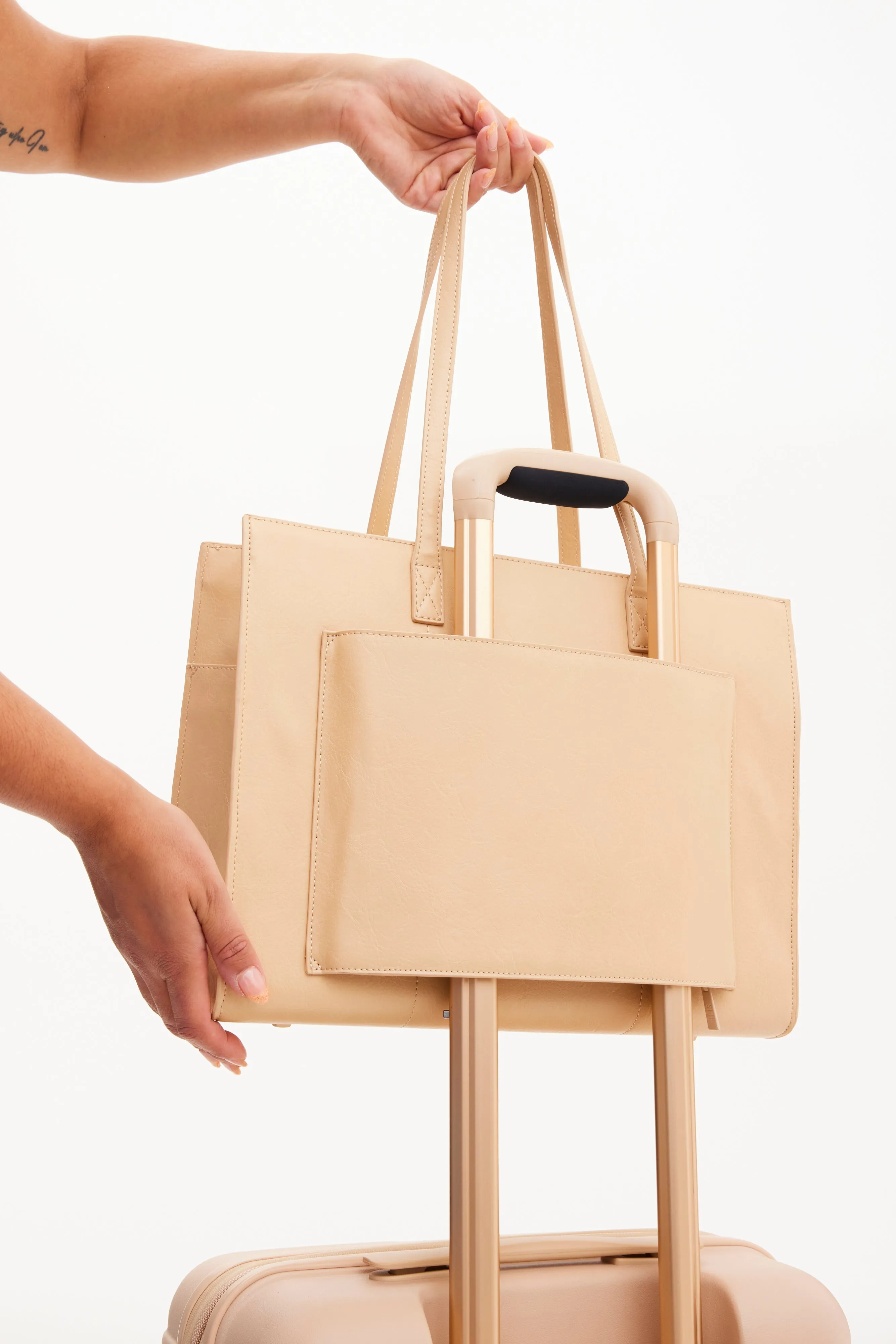 The Work Tote in Beige