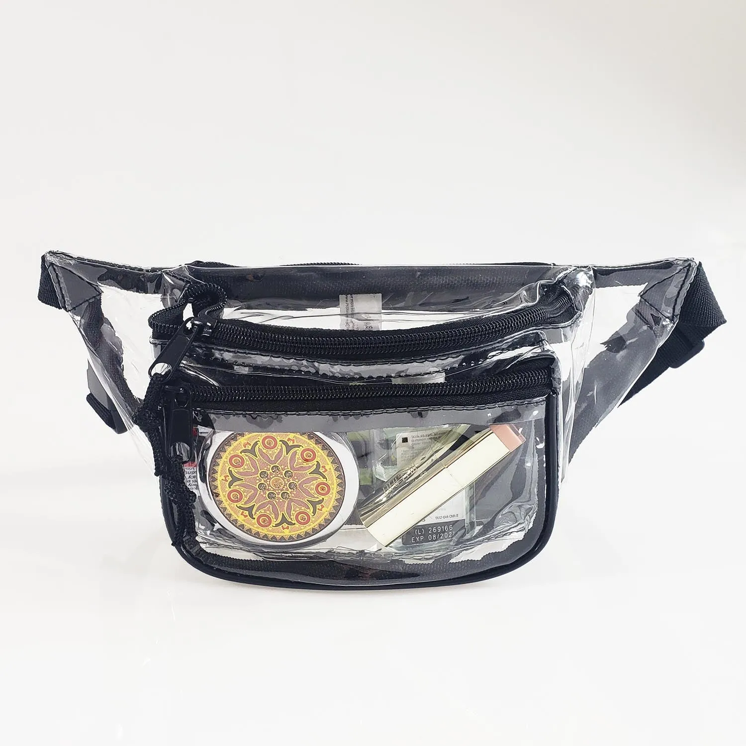 Three Zipper Clear Fanny Pack