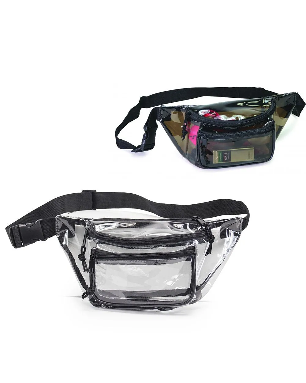 Three Zipper Clear Fanny Pack