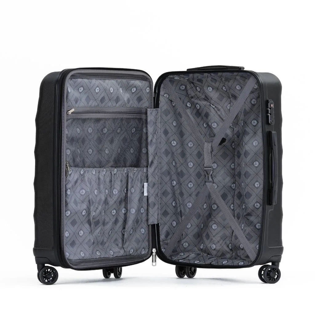 Tosca Bahamas 3 Piece Hardsided Suitcase Set - Black