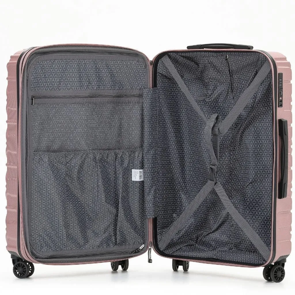 Tosca Triton Carry On 55cm Hardsided Spinner Luggage Rose Gold