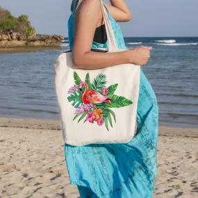 Tropical Flamingo Beach Tote