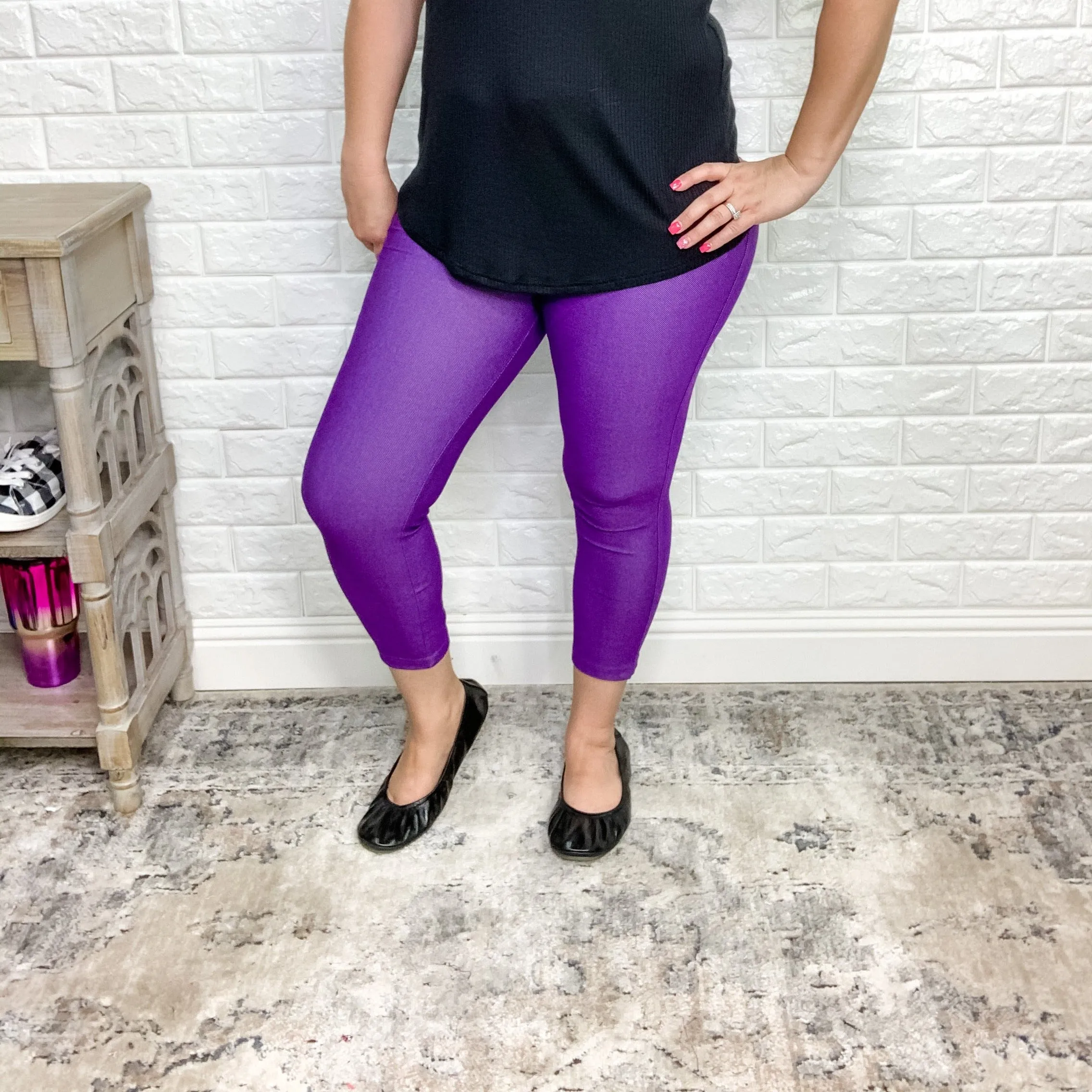 Trouser that Feel Like Jeggings Capris (Purple)