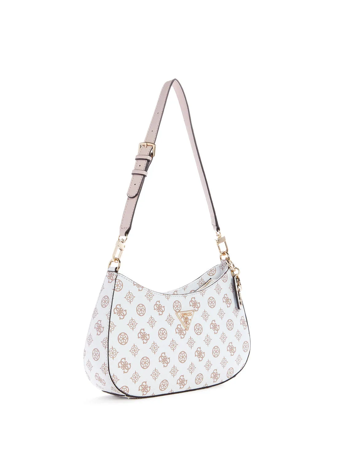 White Logo Noelle Shoulder Bag