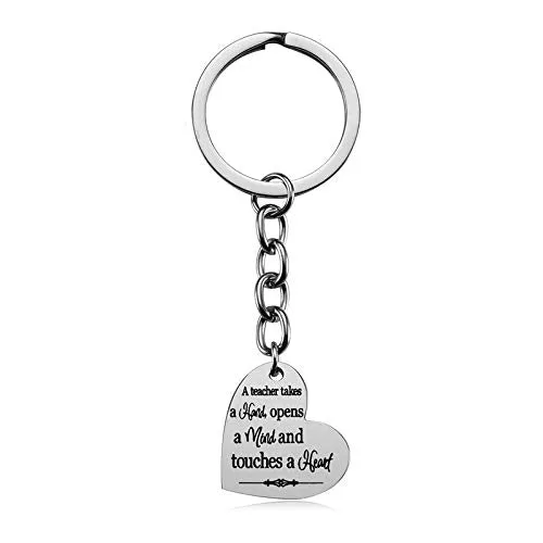 Yellow Chimes "Real Heroes Don't Wear Capes They Teach Combo Heart Keychain Pendant with Chain/Gift for Teacher's/Teachers Day Gift/Teachers Birthday Gift