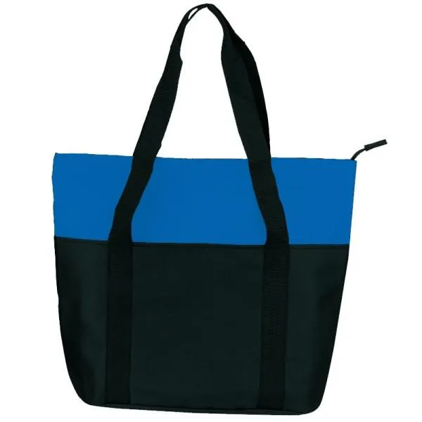 Zippered Shopping Bag with Interior Slip Pocket