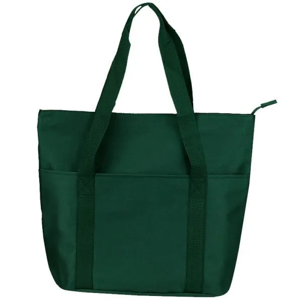 Zippered Shopping Bag with Interior Slip Pocket